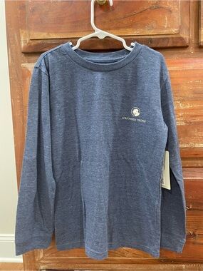 Southern Proper Kids Long-Sleeve Tee in Heather Navy